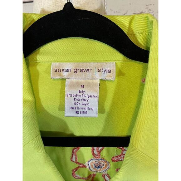 Susan Graver Style Embroidered Flowers Jacket Size Medium - Picture 3 of 4